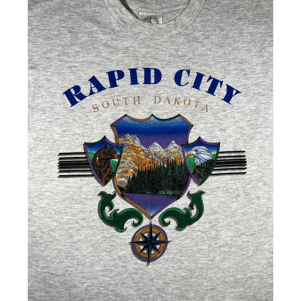 Vintage 90s Rapid City South Dakota T-Shirt Wildlife Large